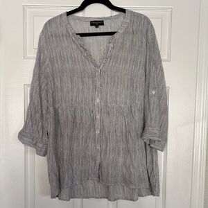 Cynthia Rowley Black Striped Button Down Shirt